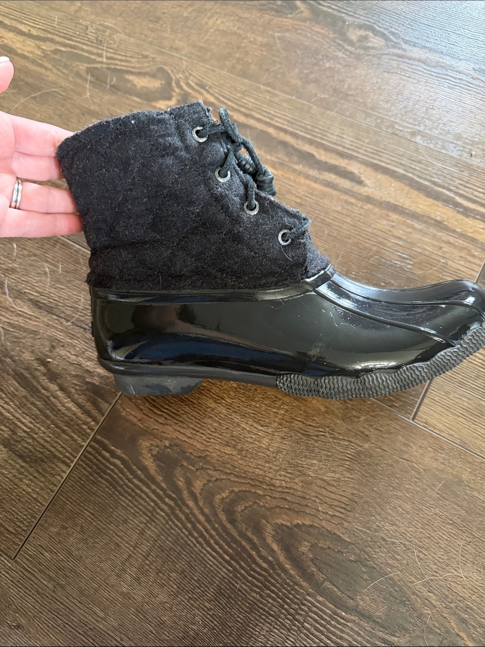 Sperry Black Duck Boot Ankle Booties